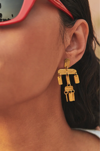 CHANDELIER DOUBLE EARRINGS "IBIZA" GOLD