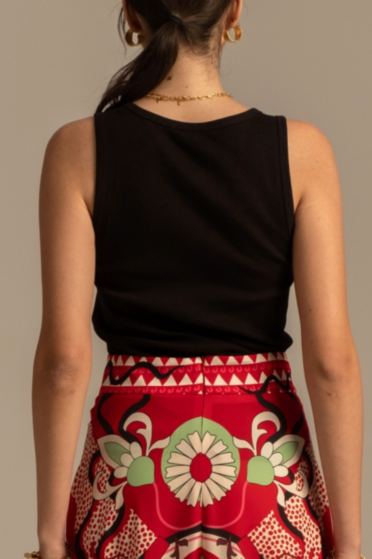 RIBBED TANK TOP "VEST" BLACK