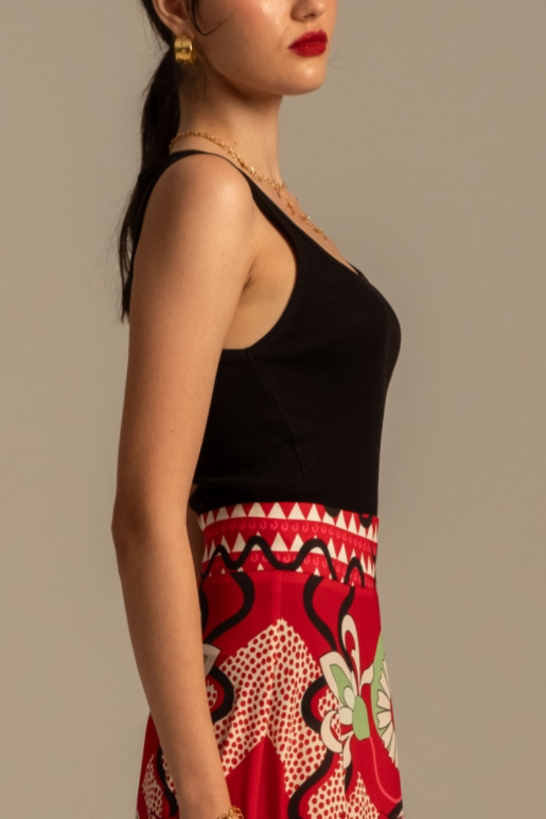 RIBBED TANK TOP "VEST" BLACK