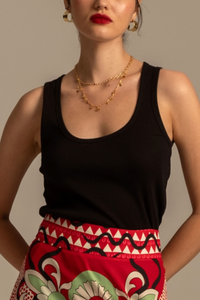 RIBBED TANK TOP "VEST" BLACK