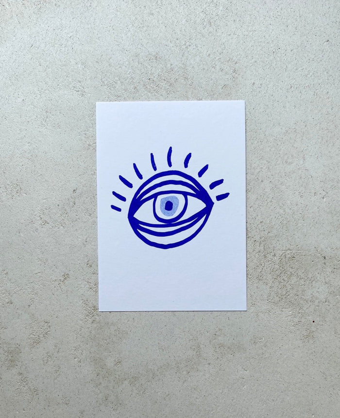 POST CARD "MATI" WHITE/BLUE
