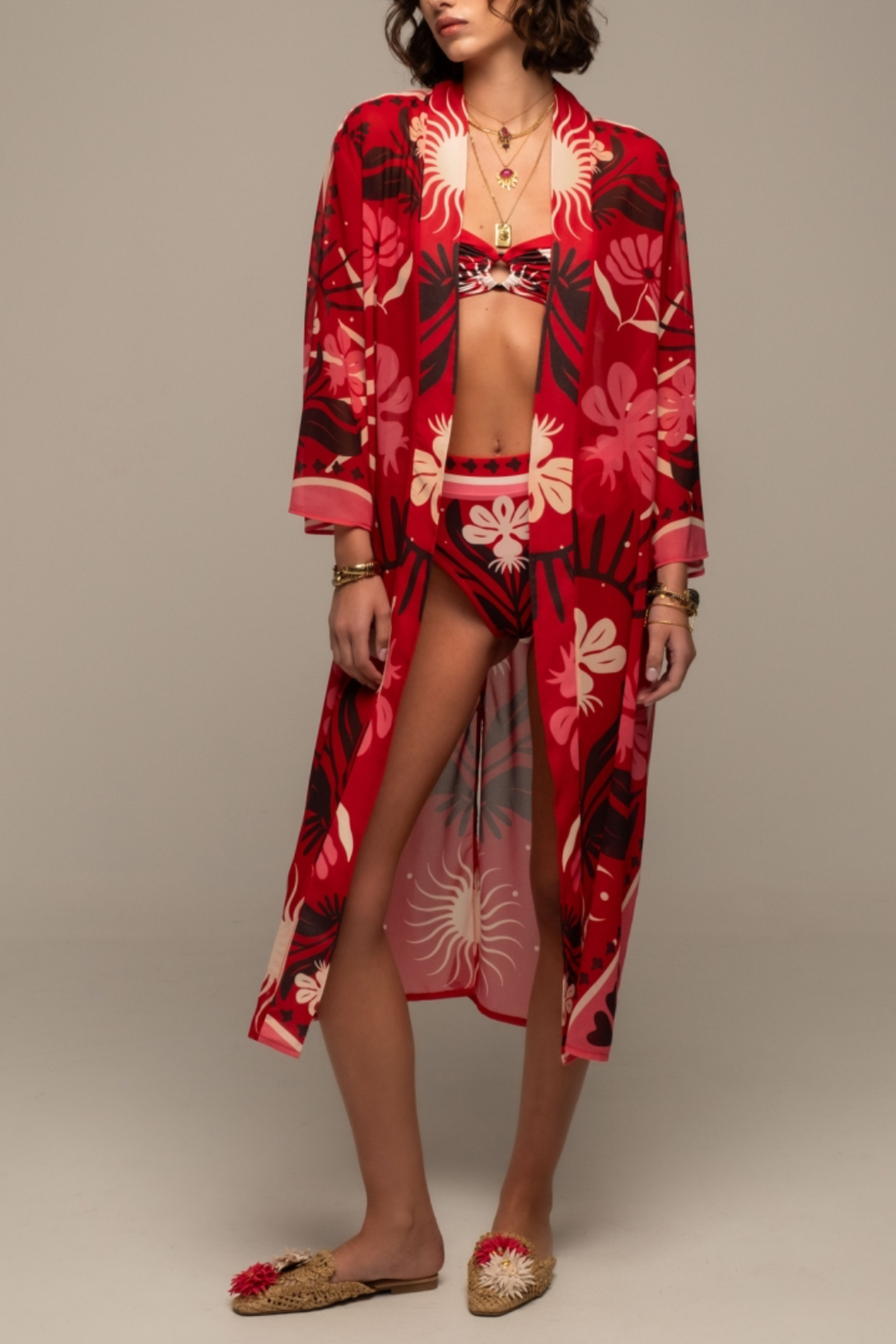 KIMONO "PASSIONFLOWER" RED