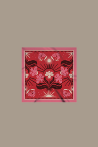 SCARF "PASSIONFLOWER" RED