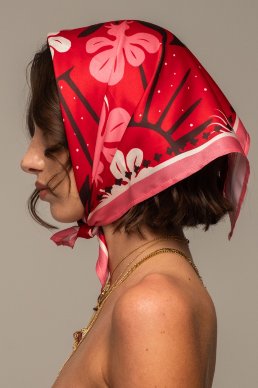 SCARF "PASSIONFLOWER" RED