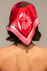 SCARF "PASSIONFLOWER" RED