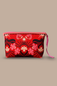 NEOPRENE POUCH "PASSIONFLOWER" RED
