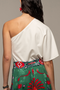 ONE SHOULDER TOP "VISION" WHITE