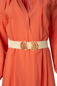 MIDI KAFTAN "SHELL" CORAL