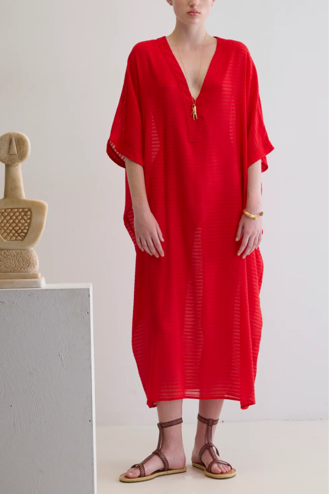 MIDI KAFTAN "HYDRA" RED