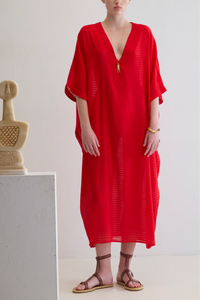 MIDI KAFTAN "HYDRA" RED
