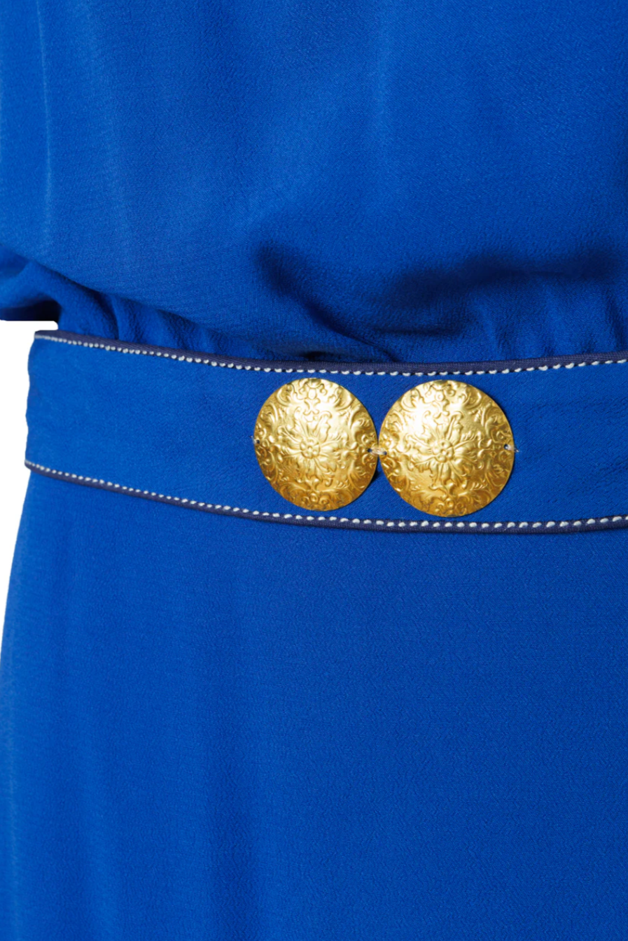 MIDI ONE SHOULDER DRESS "PORPES" GREEK BLUE