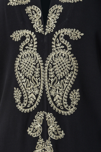 LONG EMBROIDERED KAFTAN "LAHOUR" NAVY BLUE