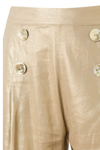 HIGH WAIST LINEN PANTS "SAILOR" GOLD