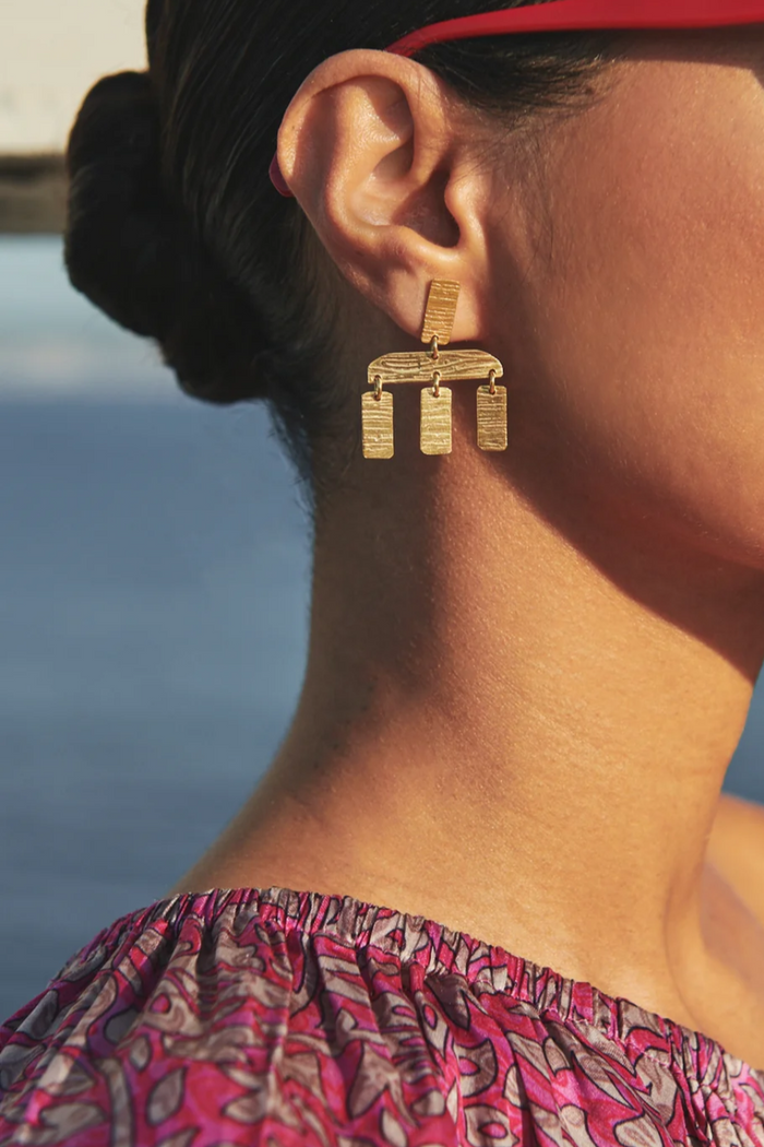 CHANDELIER SINGLE EARRINGS "IBIZA" GOLD