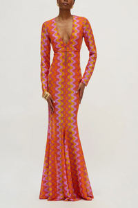 LONG KNITTED DRESS "JUANITA" ORANGE