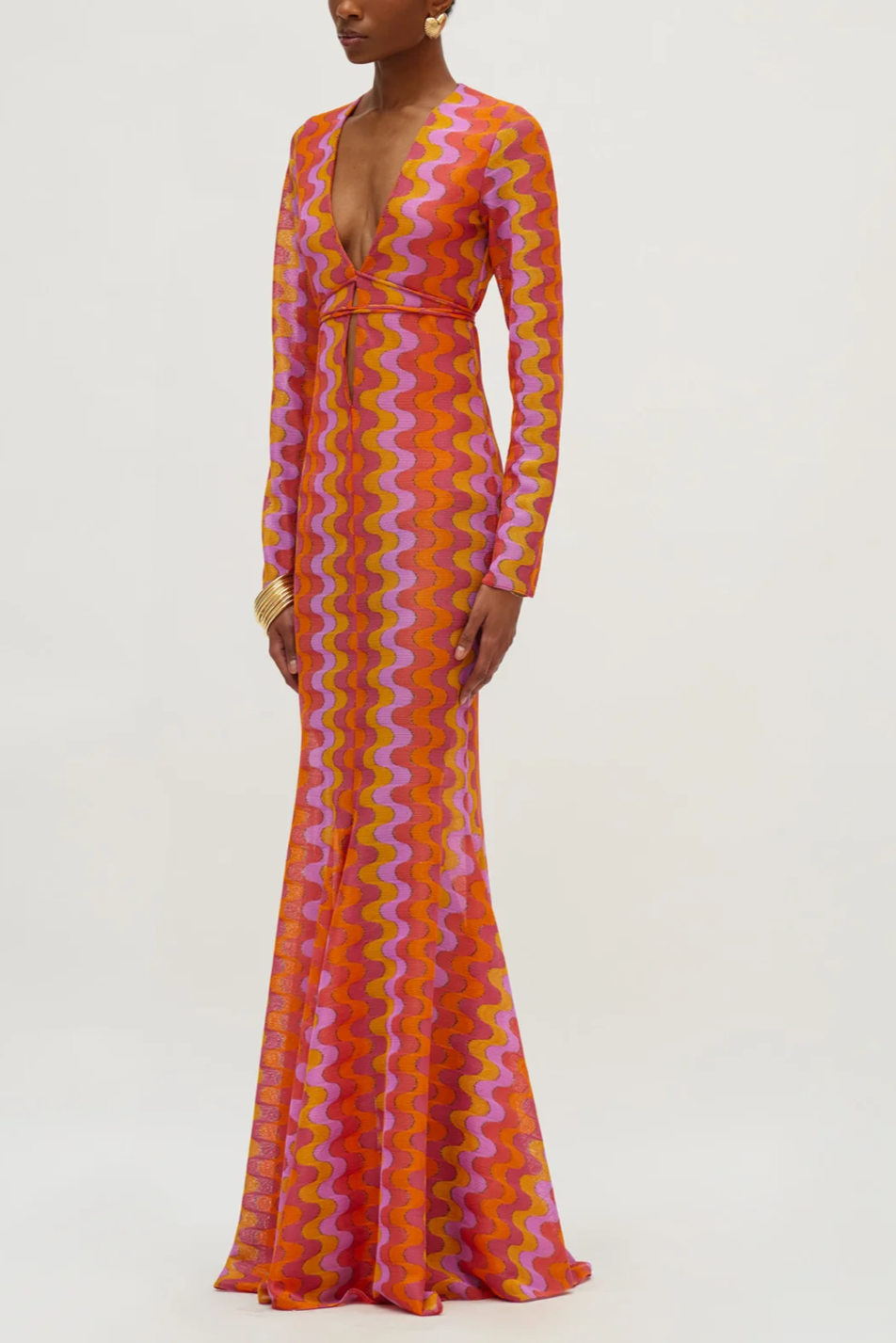 LONG KNITTED DRESS "JUANITA" ORANGE
