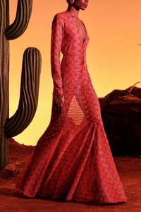 LONG KNITTED DRESS "JUANITA" ORANGE