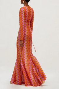 LONG KNITTED DRESS "JUANITA" ORANGE