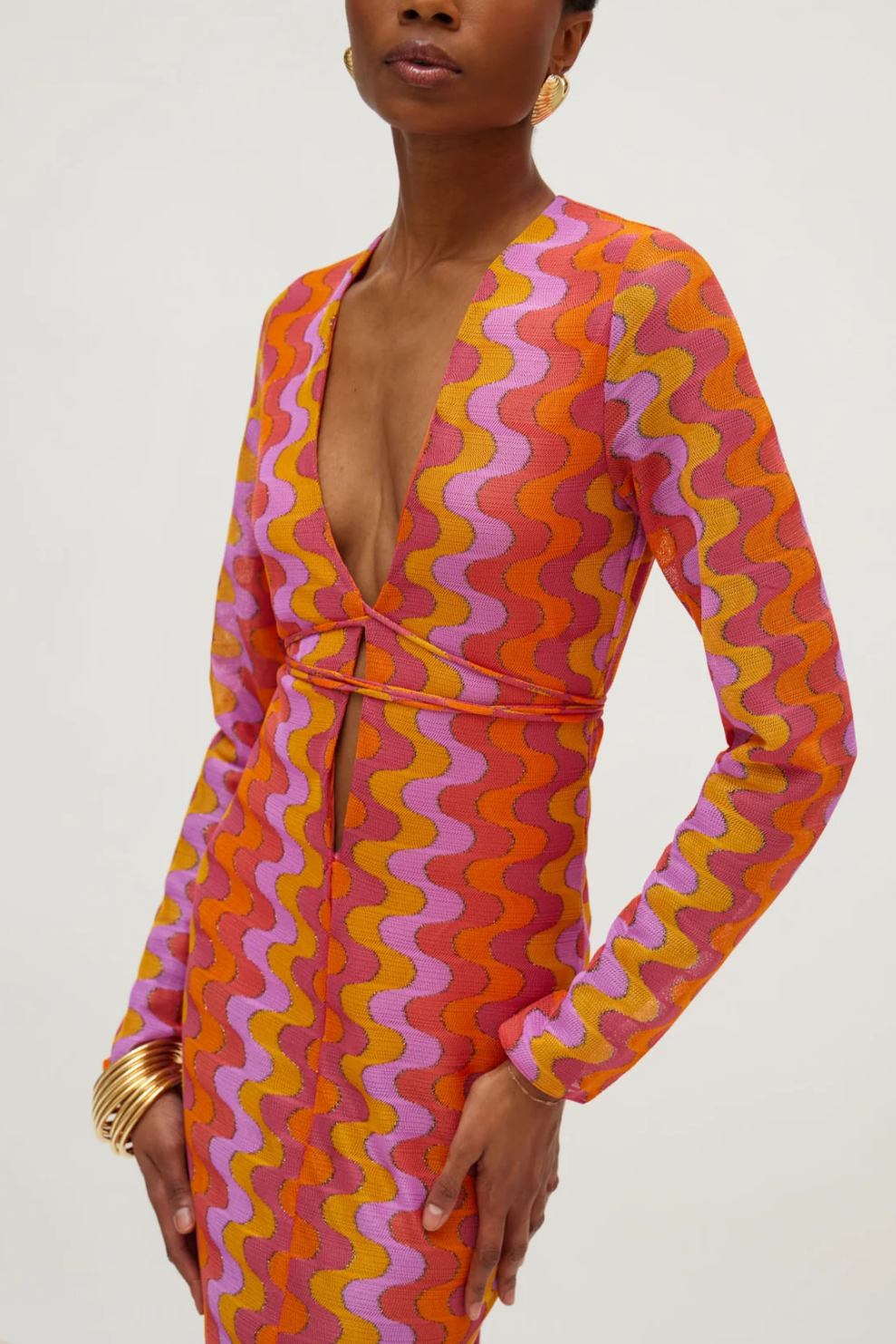 LONG KNITTED DRESS "JUANITA" ORANGE