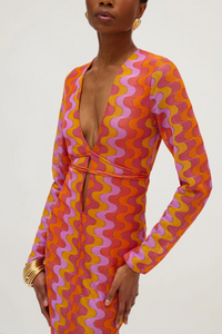 LONG KNITTED DRESS "JUANITA" ORANGE