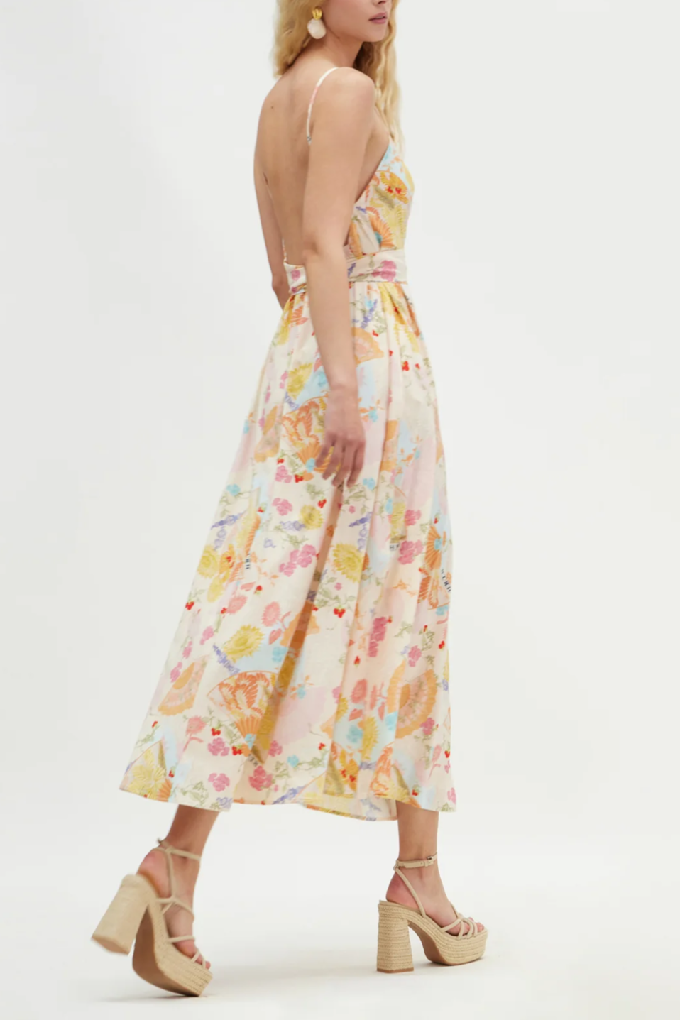 OPEN BACK MIDI DRESS "MARY" MULTICOLOR
