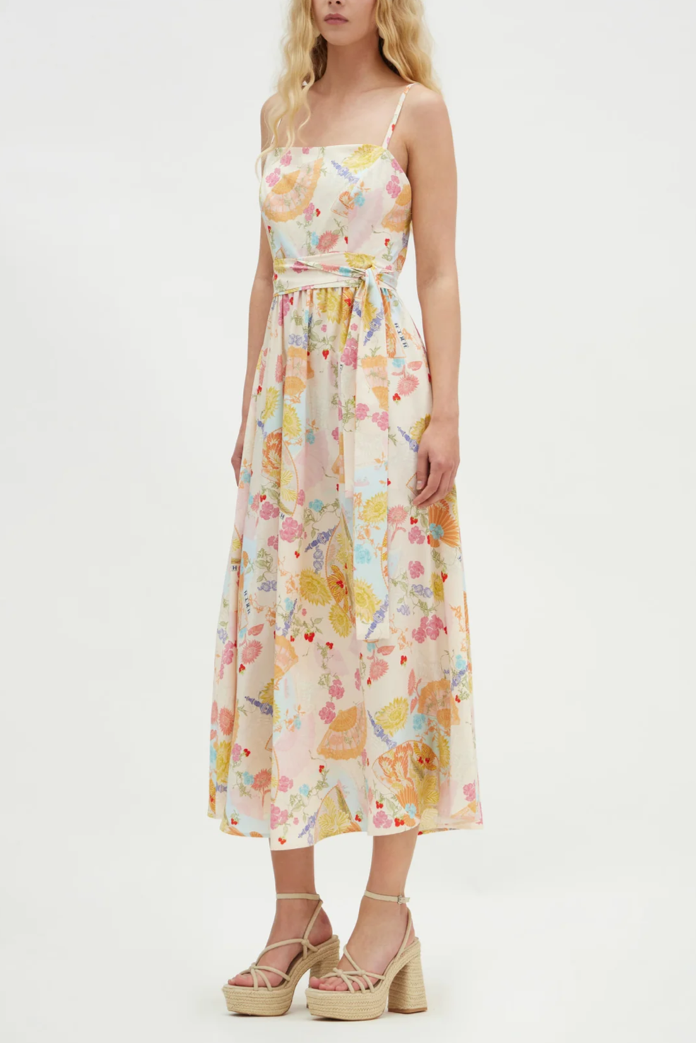 OPEN BACK MIDI DRESS "MARY" MULTICOLOR