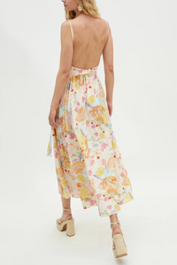 OPEN BACK MIDI DRESS "MARY" MULTICOLOR