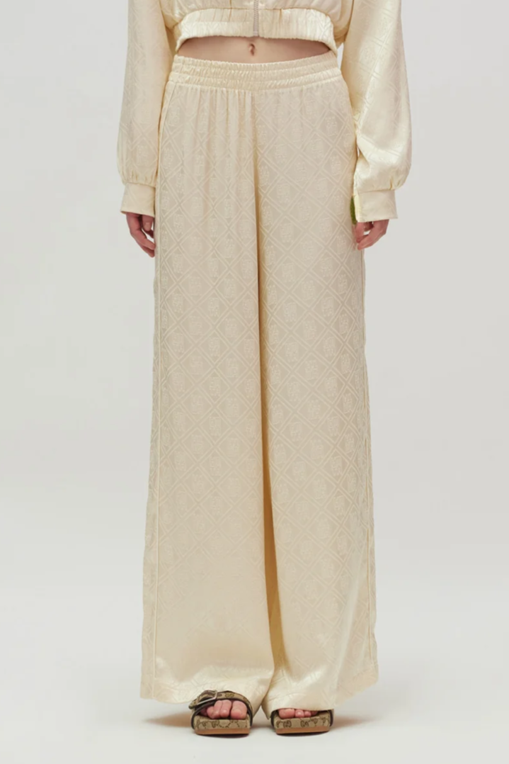 TRACK PANTS "PEACOCK" CREAM