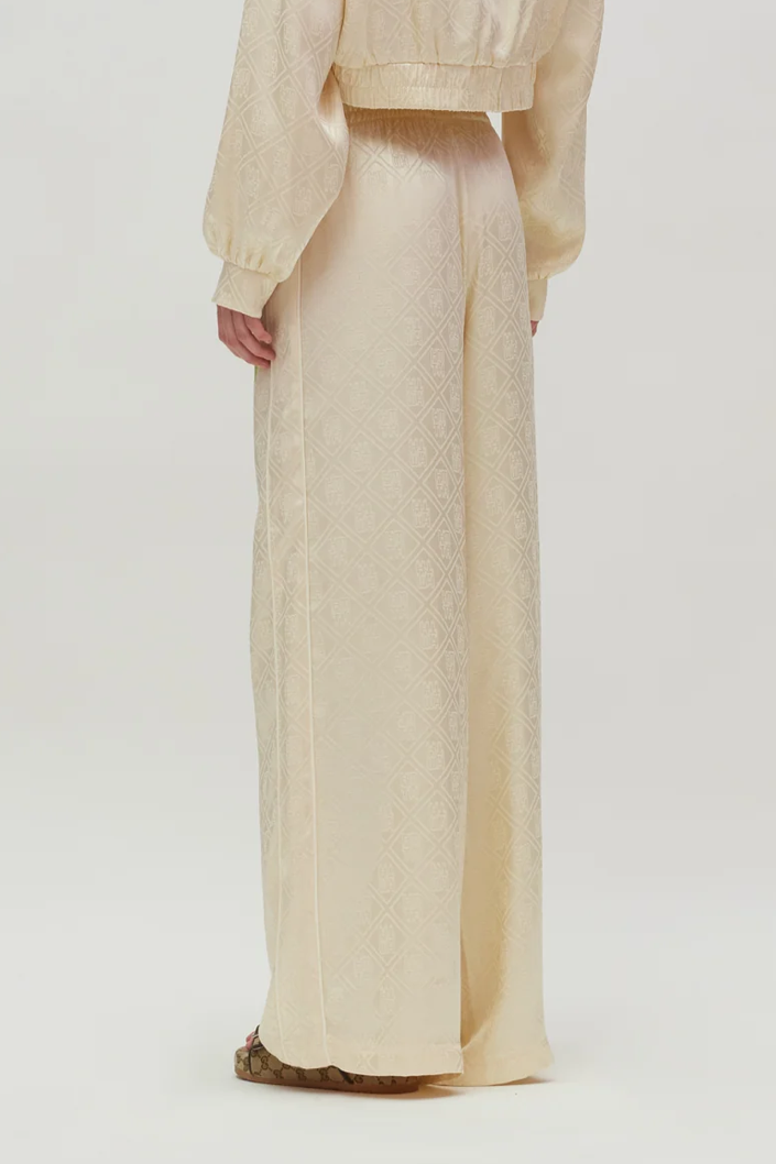 TRACK PANTS "PEACOCK" CREAM