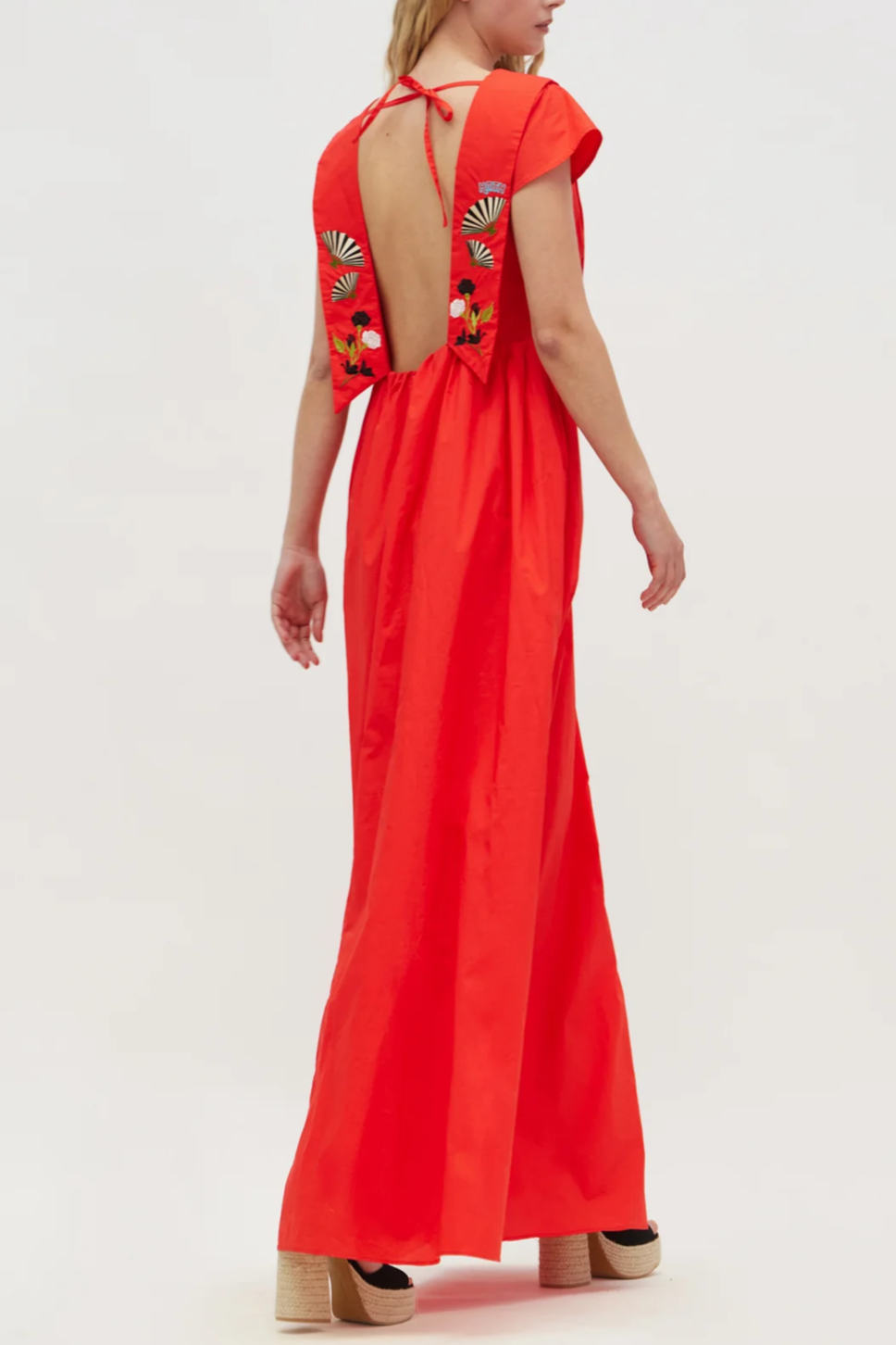 LONG BACKLESS DRESS "MALAGUENA” RED