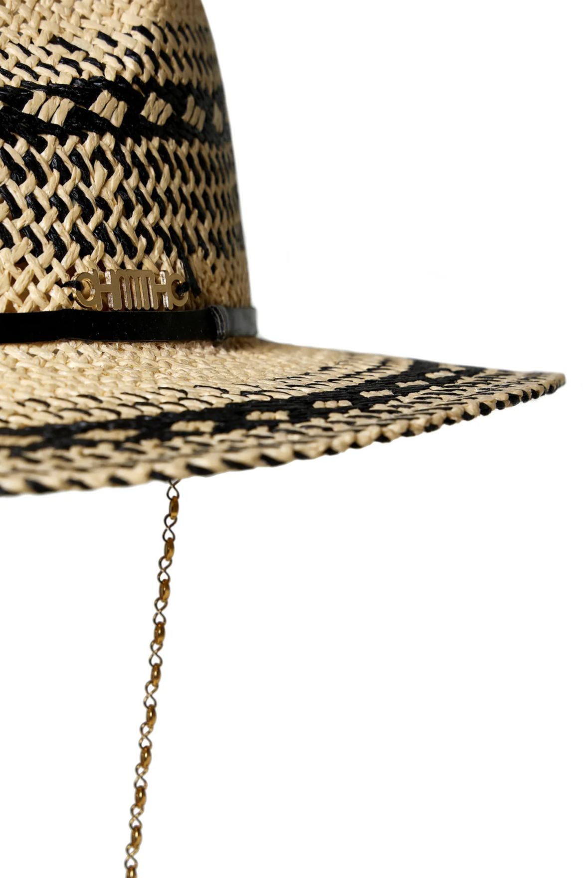 RAFFIA HAT "TOSCANA" NATURAL/BLACK