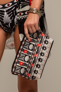 NEOPRENE POUCH "OCEANIC" BLACK/WHITE/RED