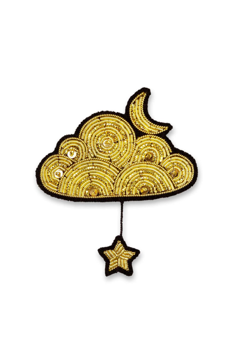BROOCH "GOLD CLOUD AND STAR“