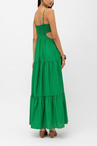 LONG CUTOUTS DRESS "PATMOS" GREEN
