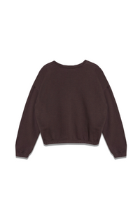 CROPPED COTTON SWEATSHIRT BROWN