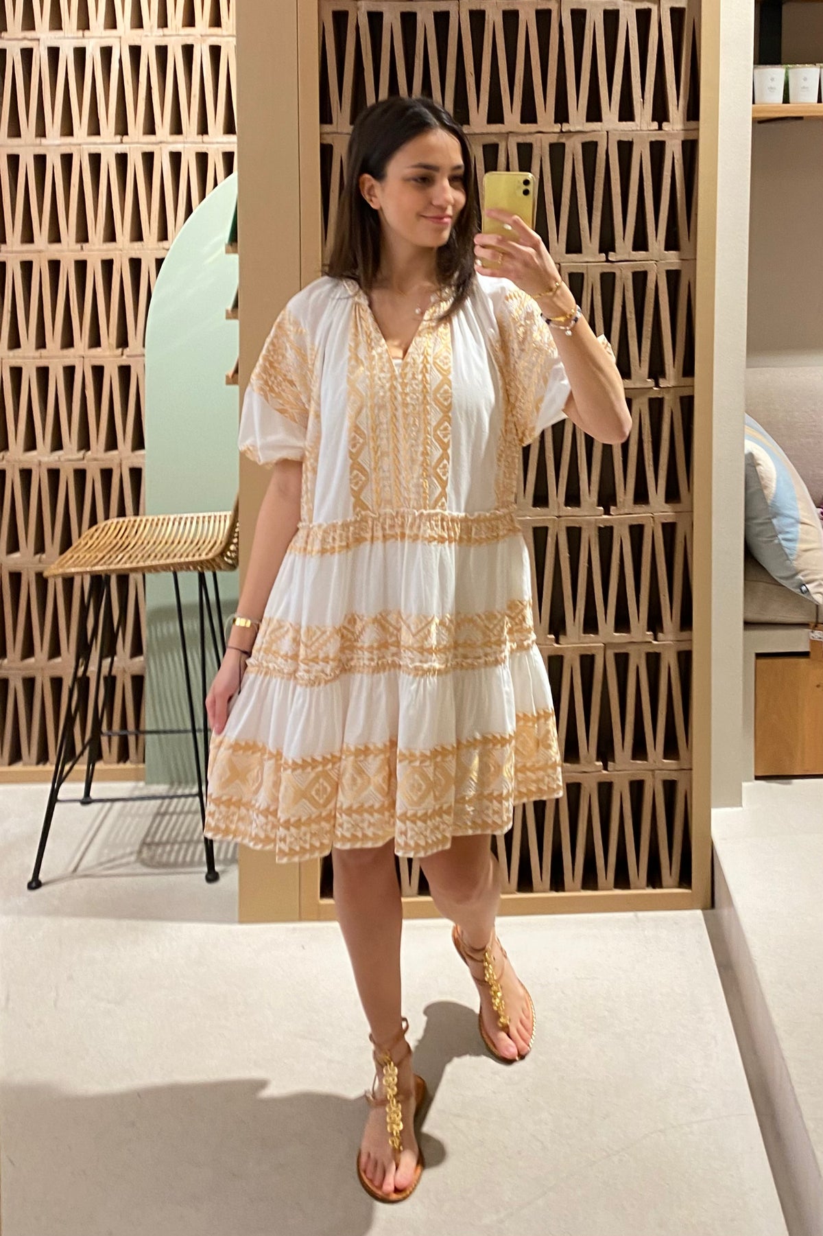 OVERSIZED SHORT COTTON DRESS "EMBROIDERED"