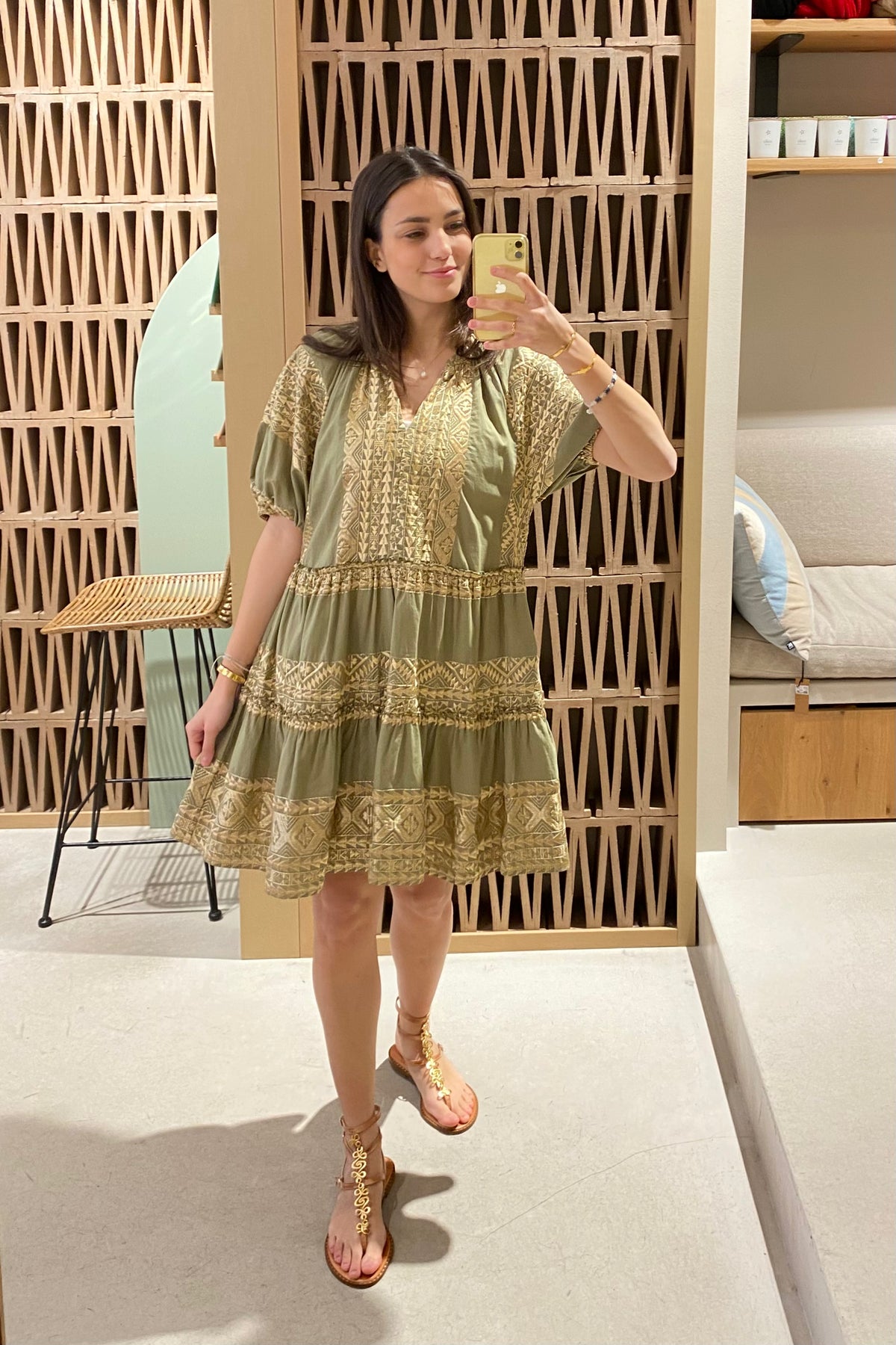 OVERSIZED SHORT COTTON DRESS "EMBROIDERED"