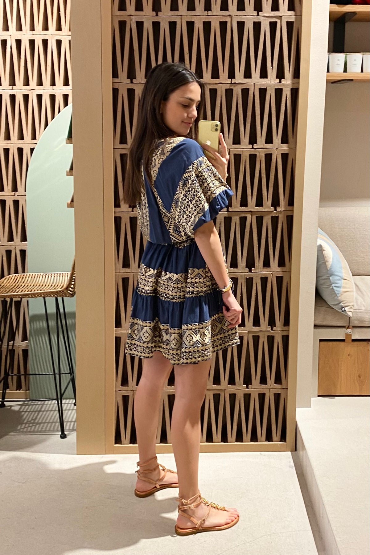 OVERSIZED SHORT COTTON DRESS "EMBROIDERED"