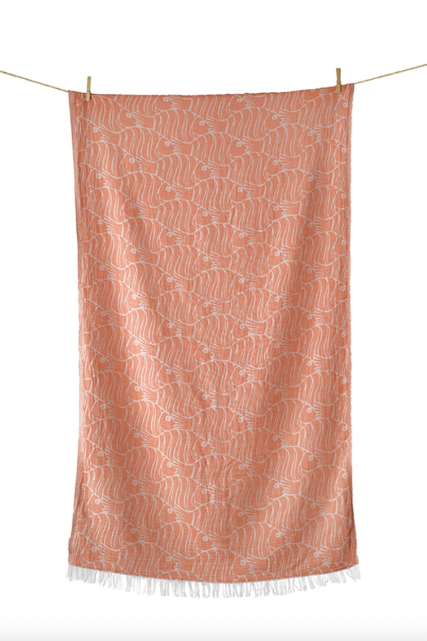 WOVEN BEACH TOWEL "FISH"