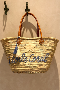 RAFFIA BASKET BAG "ÉTOILE" BLUE