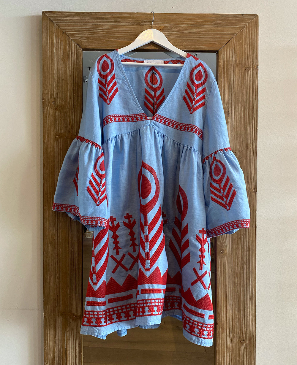 SHORT LINEN DRESS "FEATHER“