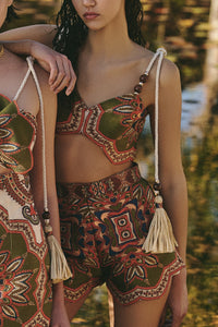 JACQUARD CROP TOP "PATRAS" MULTICOLOR