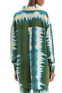 OVERSIZED TIE DYE BLOUSE "HELIOS" GREEN/BEIGE