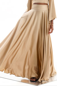 LONG VISCOSE SKIRT "THERA" GOLD