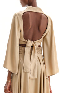 CROPPED VISCOSE TOP "THERA" GOLD