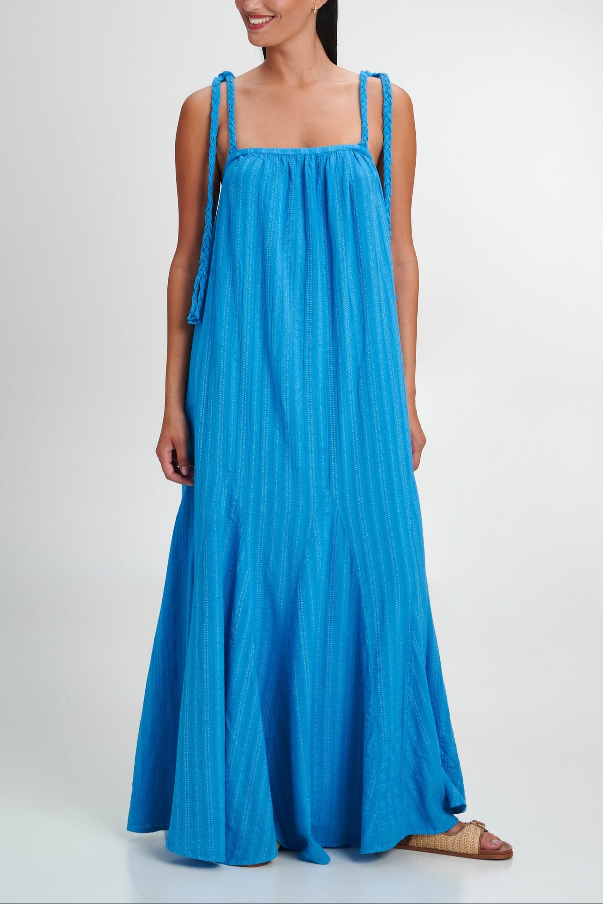OVERSIZED LONG STRAPPY DRESS "CHIOS" BLUE