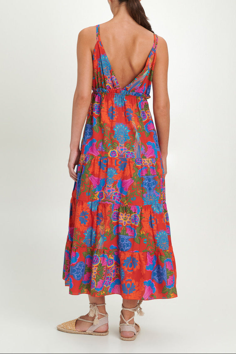 MIDI STRAPPY DRESS "OPHELIA" MULTICOLOR