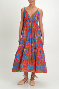 MIDI STRAPPY DRESS "OPHELIA" MULTICOLOR