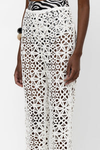 CROCHET PANTS "COMOROS" WHITE