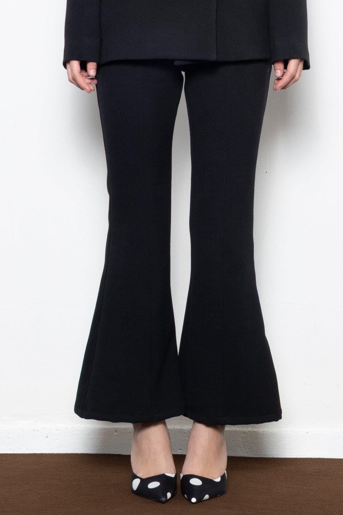 FLARED SUIT PANTS BLACK